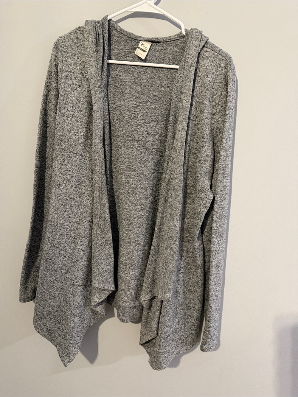 Old Navy Heather Gray Open-Front Hooded Cardigan